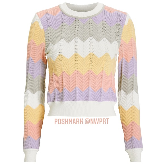 RONNY KOBO Jada Chevron Pastel Knit Sweater Small - Picture 2 of 13
